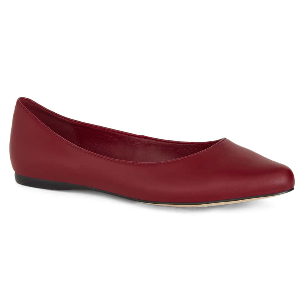 Joyce Ballet Flat in Red Smooth