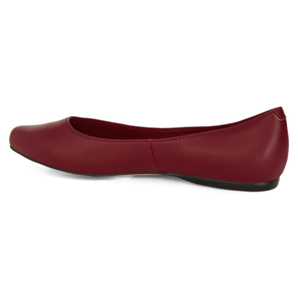 Joyce Ballet Flat in Red Smooth