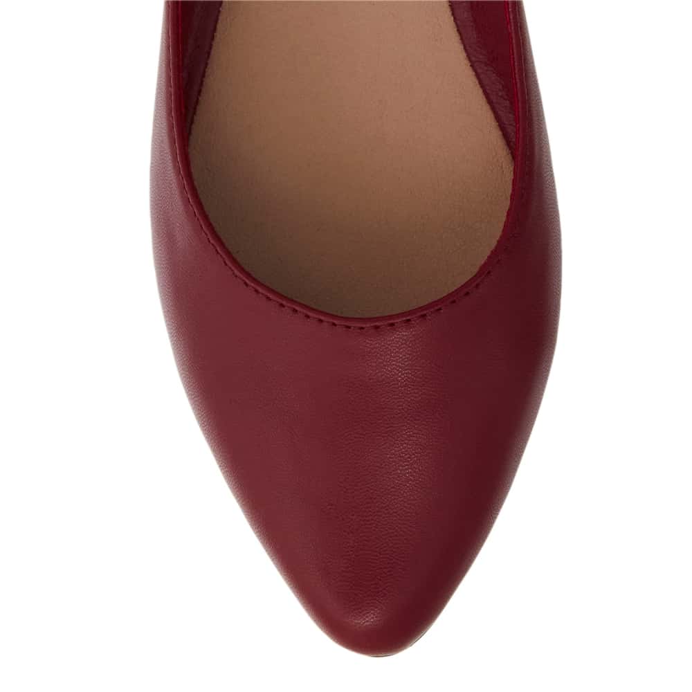 Joyce Ballet Flat in Red Smooth
