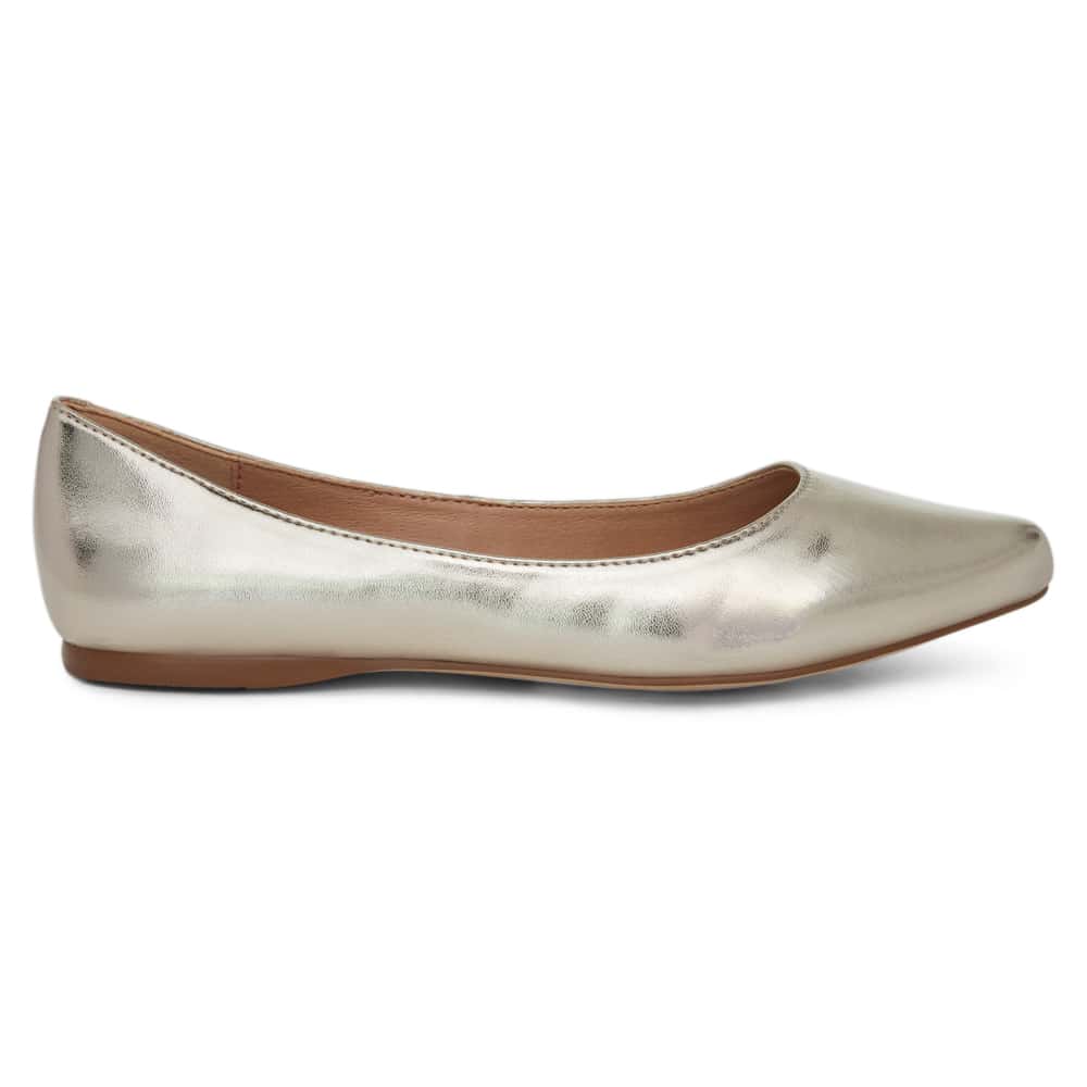 Joyce Ballet Flat in Soft Gold Smooth
