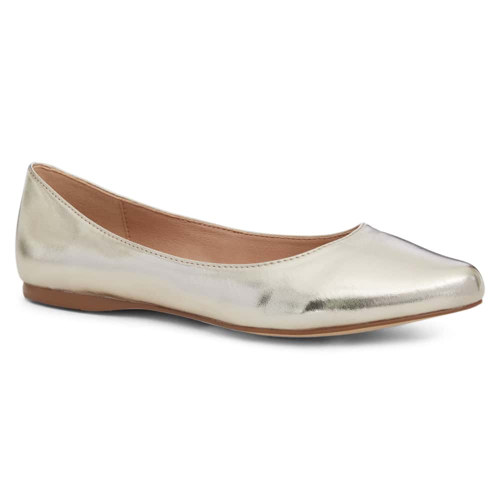 Joyce Ballet Flat in Soft Gold Smooth
