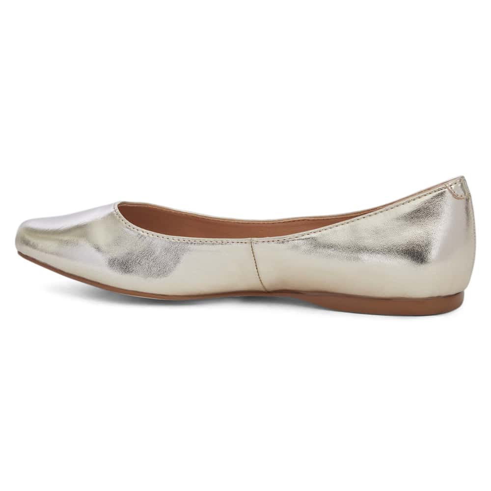 Joyce Ballet Flat in Soft Gold Smooth