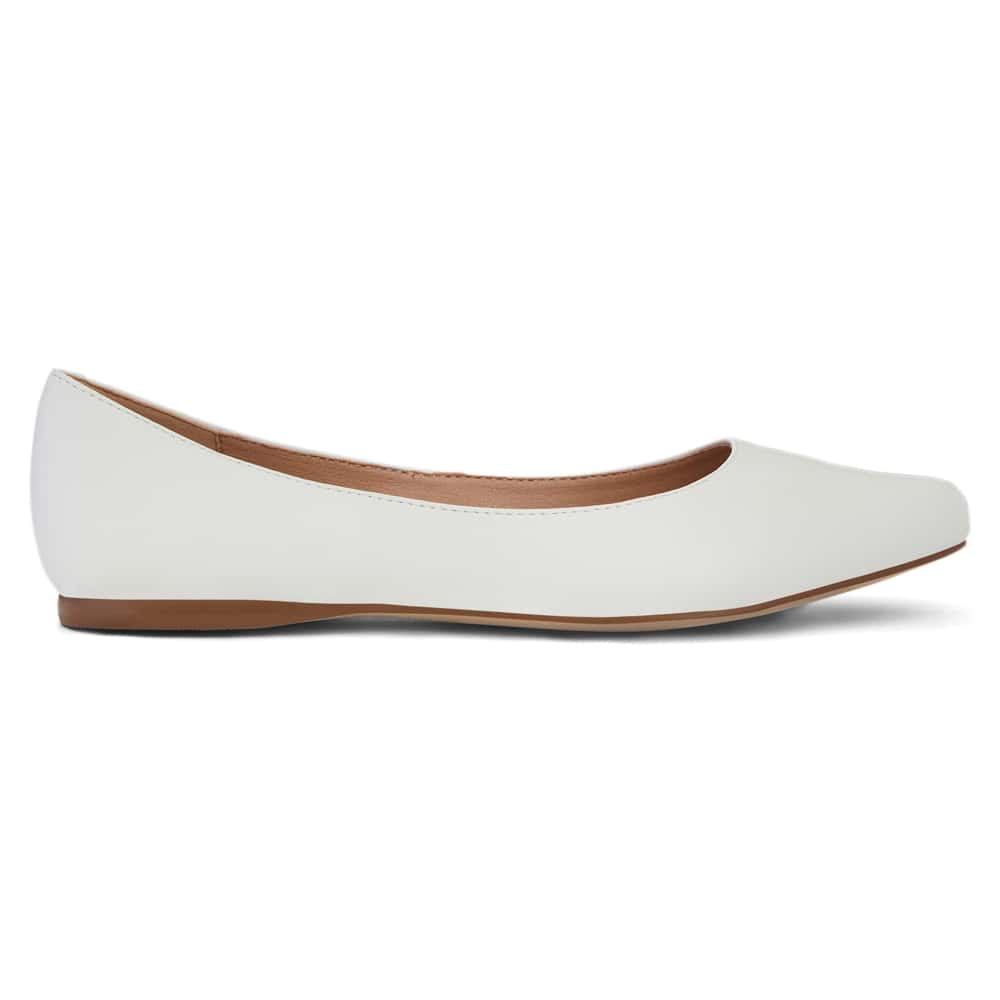 Joyce Ballet Flat in White Smooth