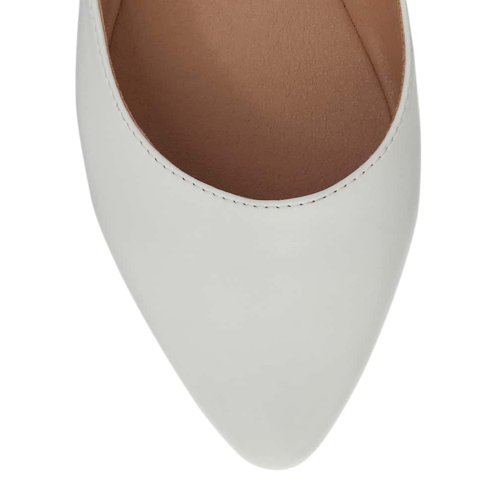 Joyce Ballet Flat in White Smooth