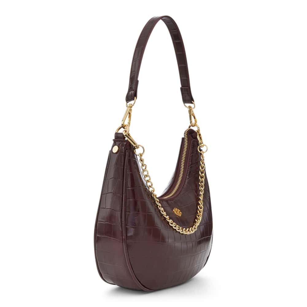 Julia Handbag in Bordeaux Croc Croc