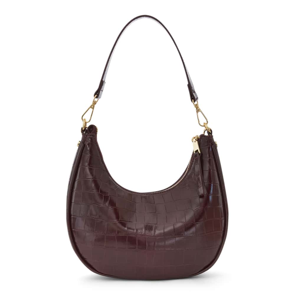 Julia Handbag in Bordeaux Croc Croc