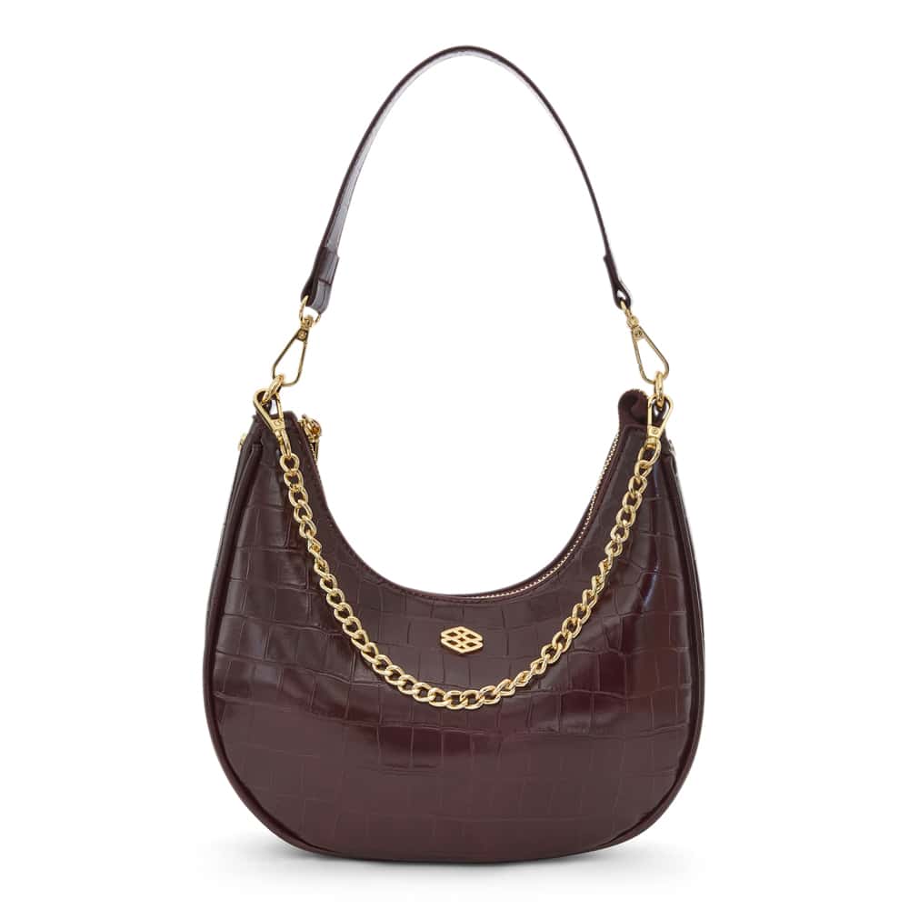 Julia Handbag in Bordeaux Croc Croc