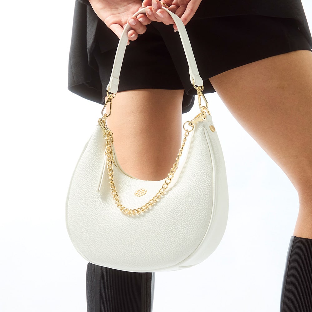 Julia Handbag in White Pebble