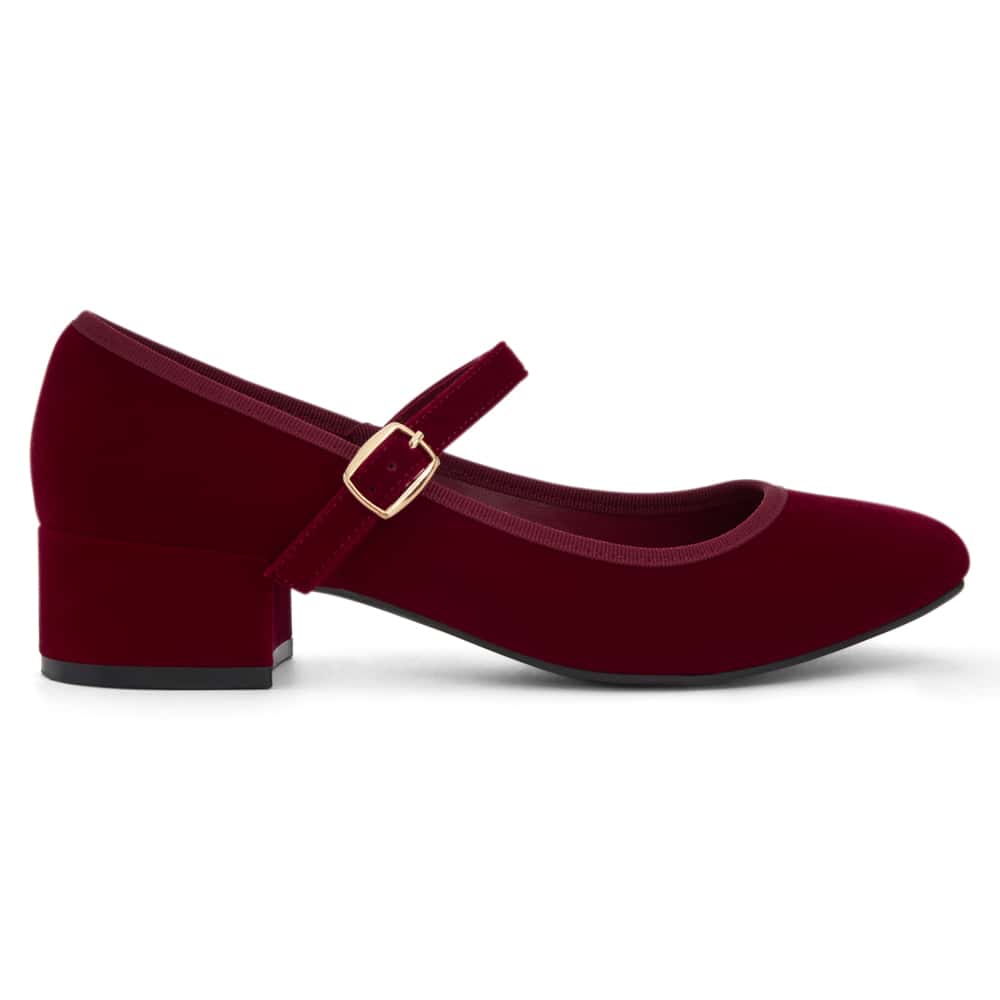 Juliet Heel in Wine Velvet Velvet