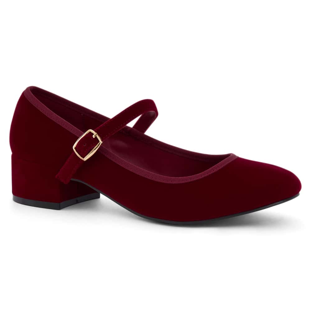 Juliet Heel in Wine Velvet Velvet
