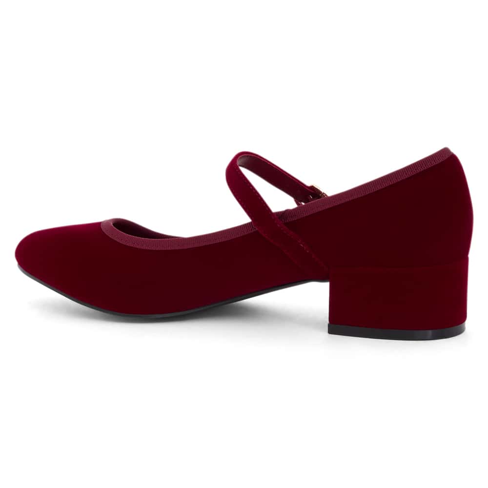 Juliet Heel in Wine Velvet Velvet