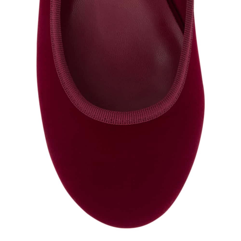 Juliet Heel in Wine Velvet Velvet
