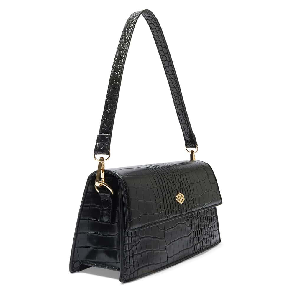 June Handbag in Black Croc