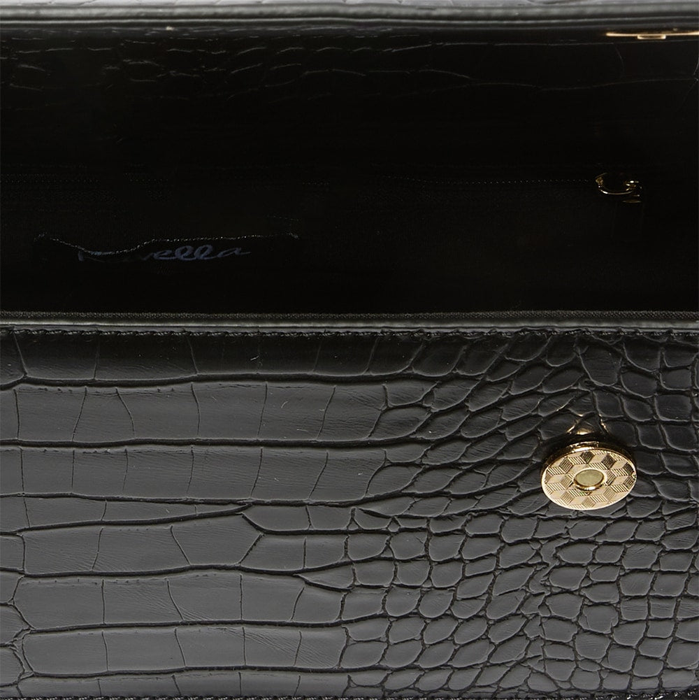 June Handbag in Black Croc