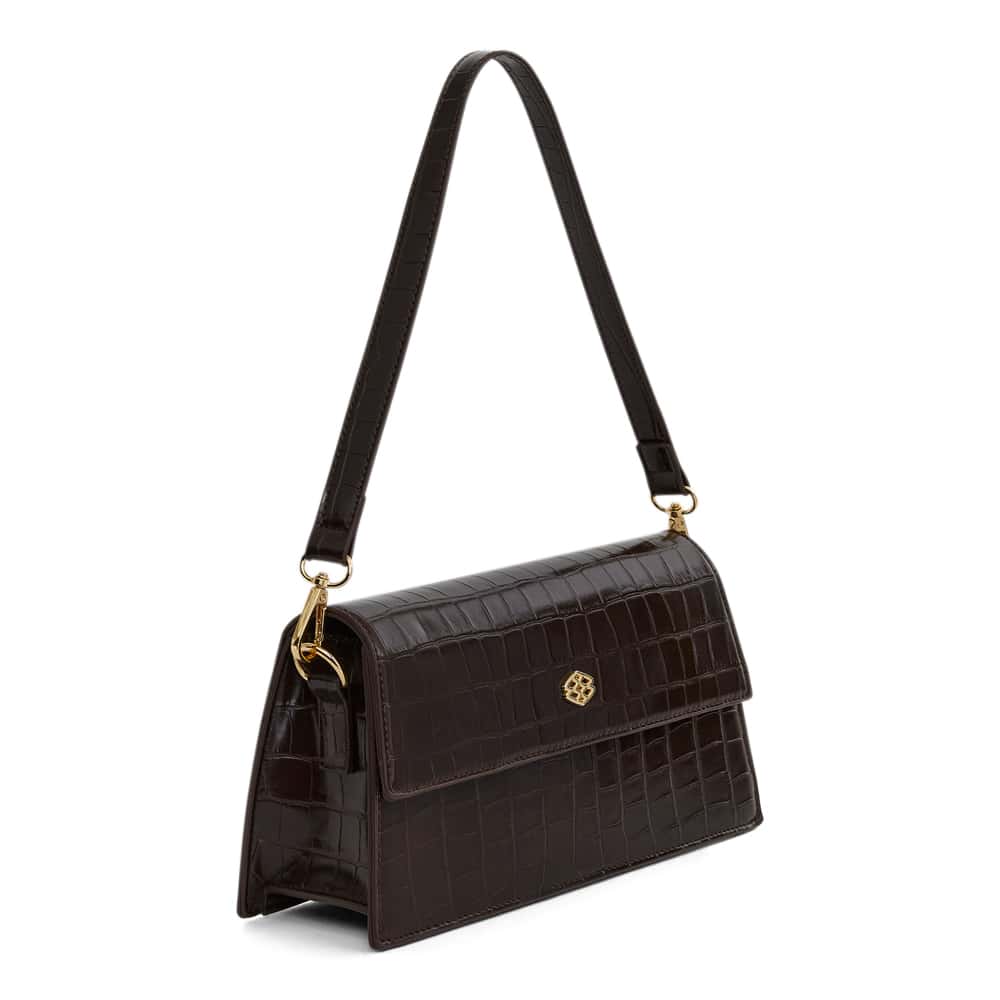 June Handbag in Chocolate Croc Croc