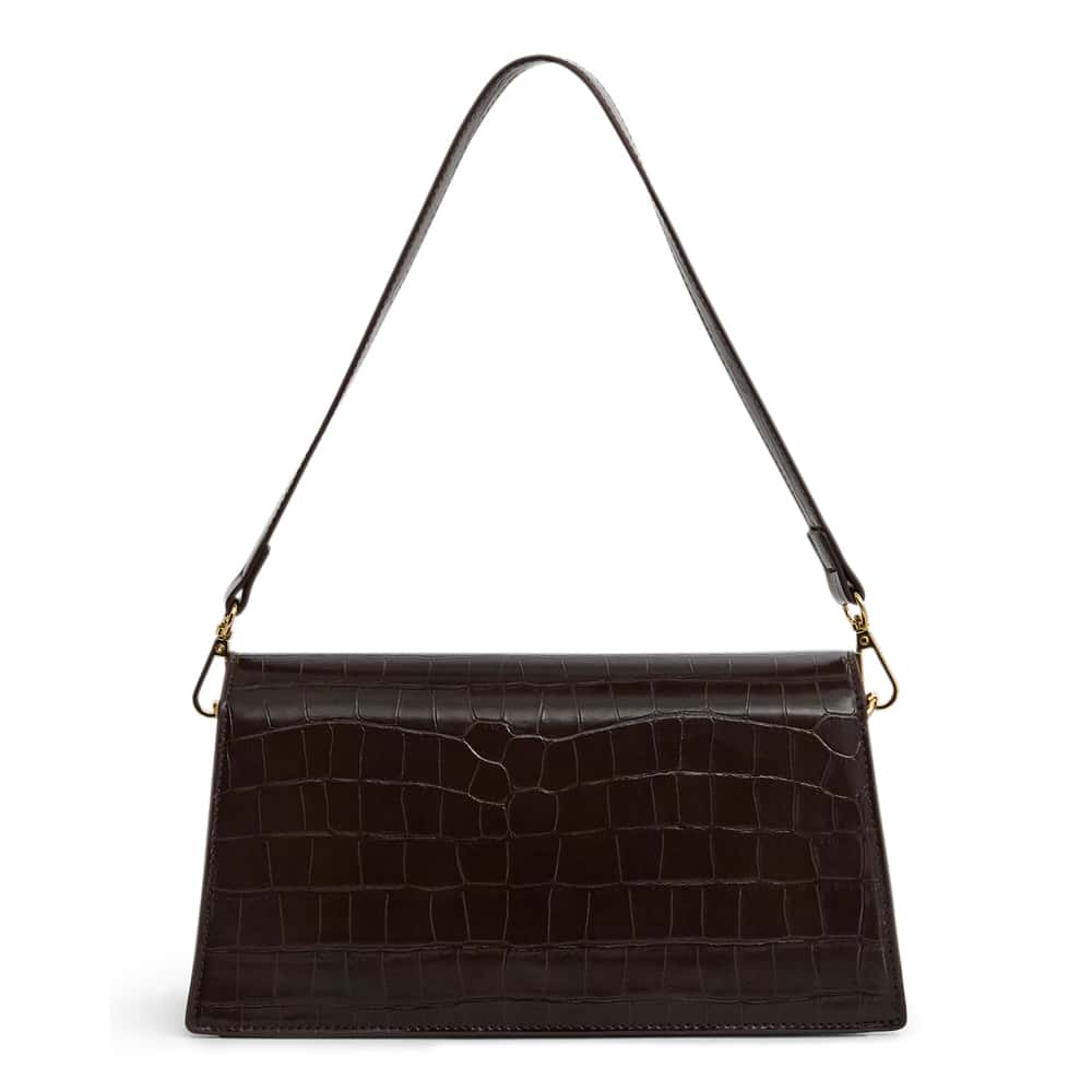 June Handbag in Chocolate Croc Croc