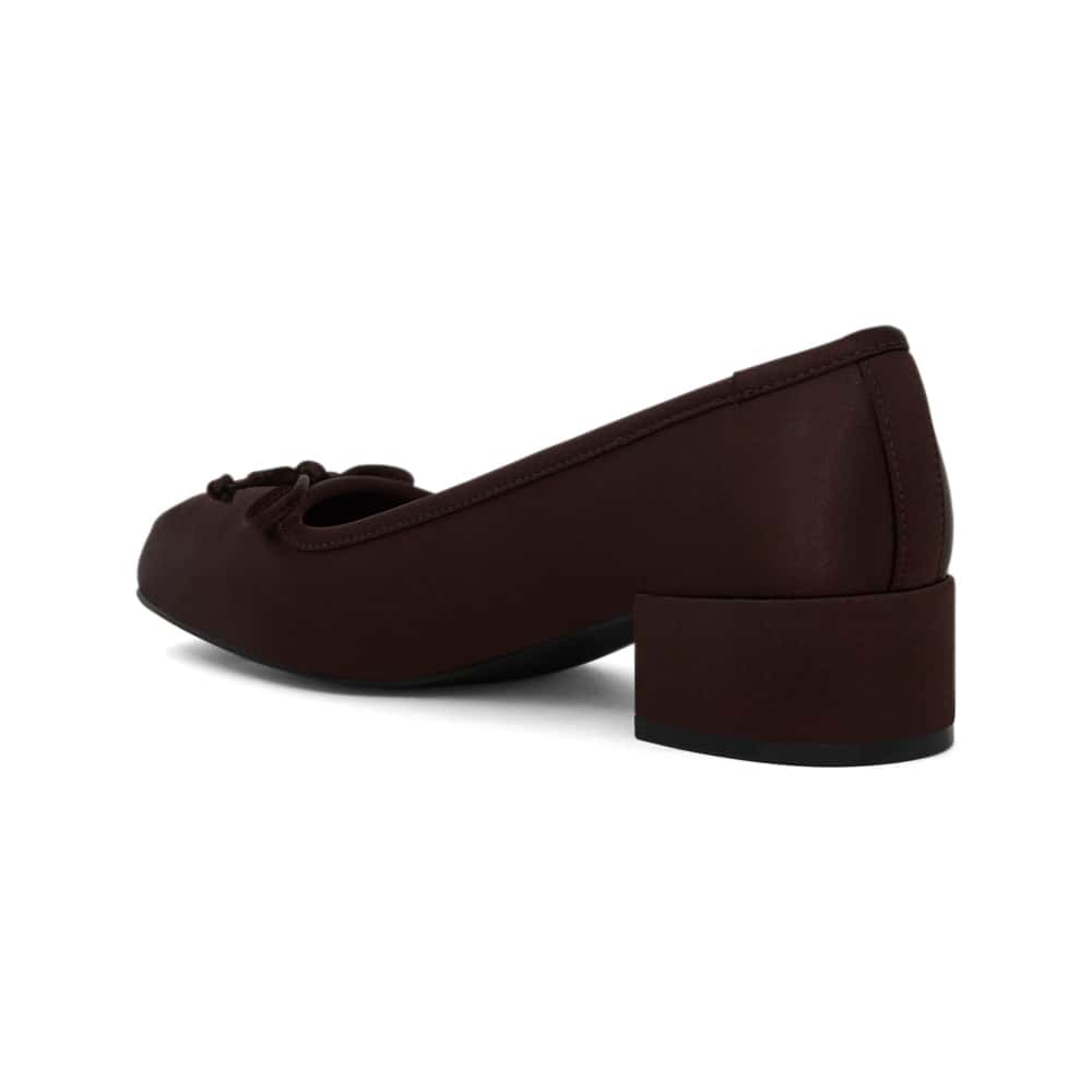 June Pumps in Chocolate Satin Satin
