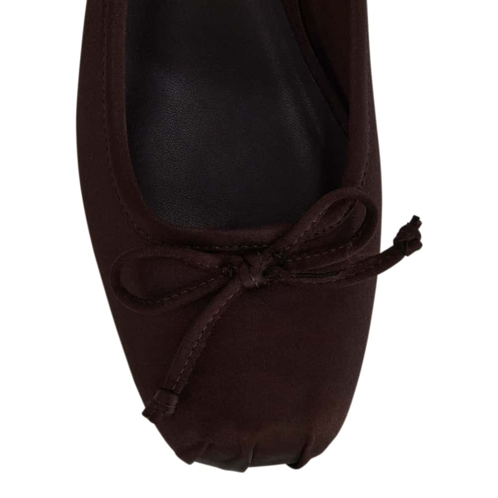 June Pumps in Chocolate Satin Satin
