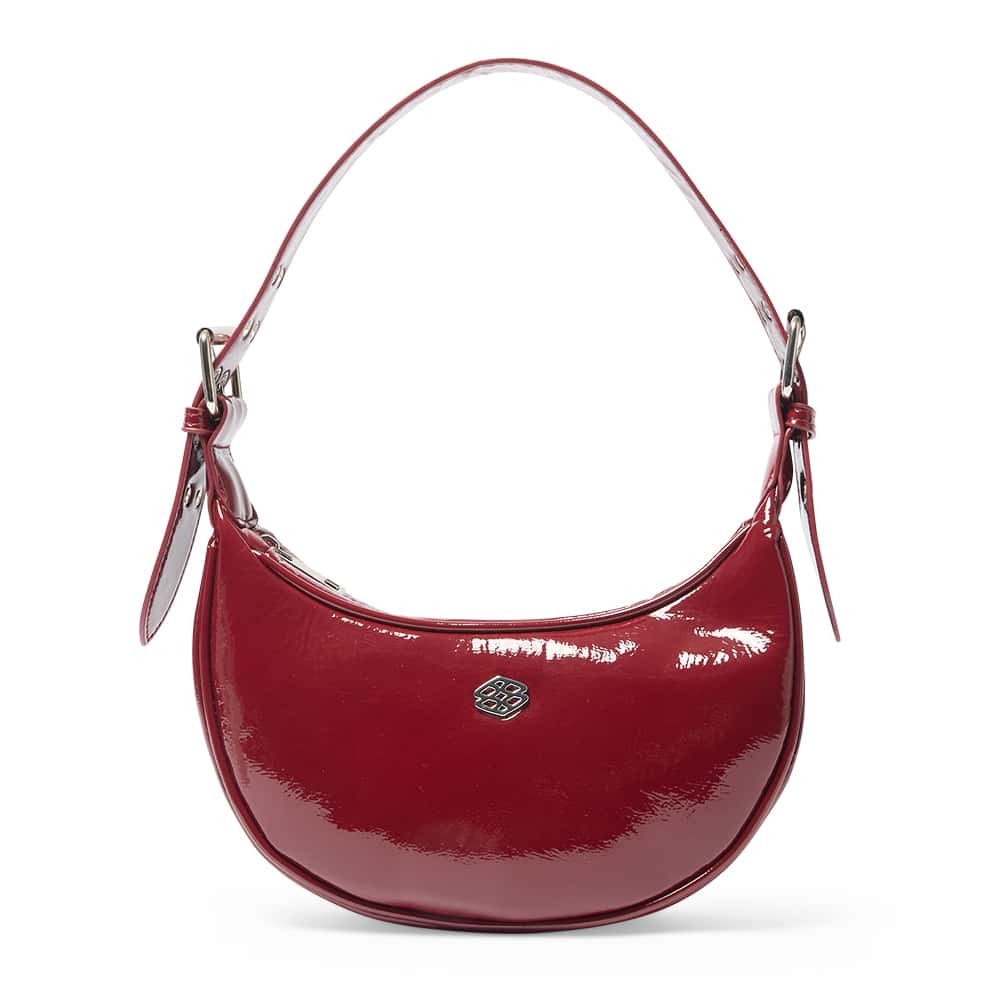 Karma Bag in Wine Crinkle Patent Patent