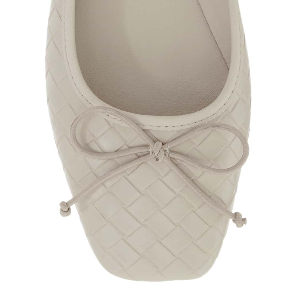Kasey Ballet Flat in Off White Smooth