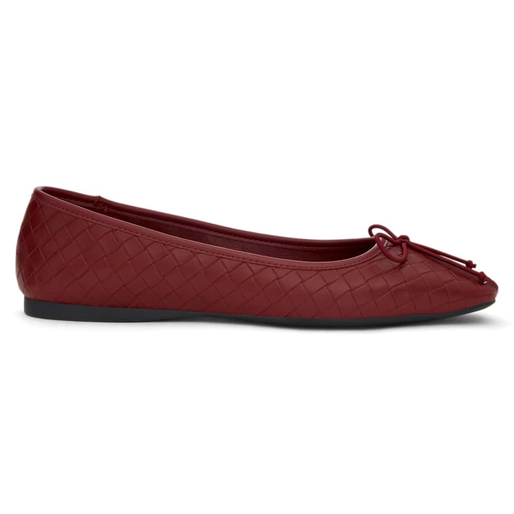 Kasey Ballet Flat in Red Smooth