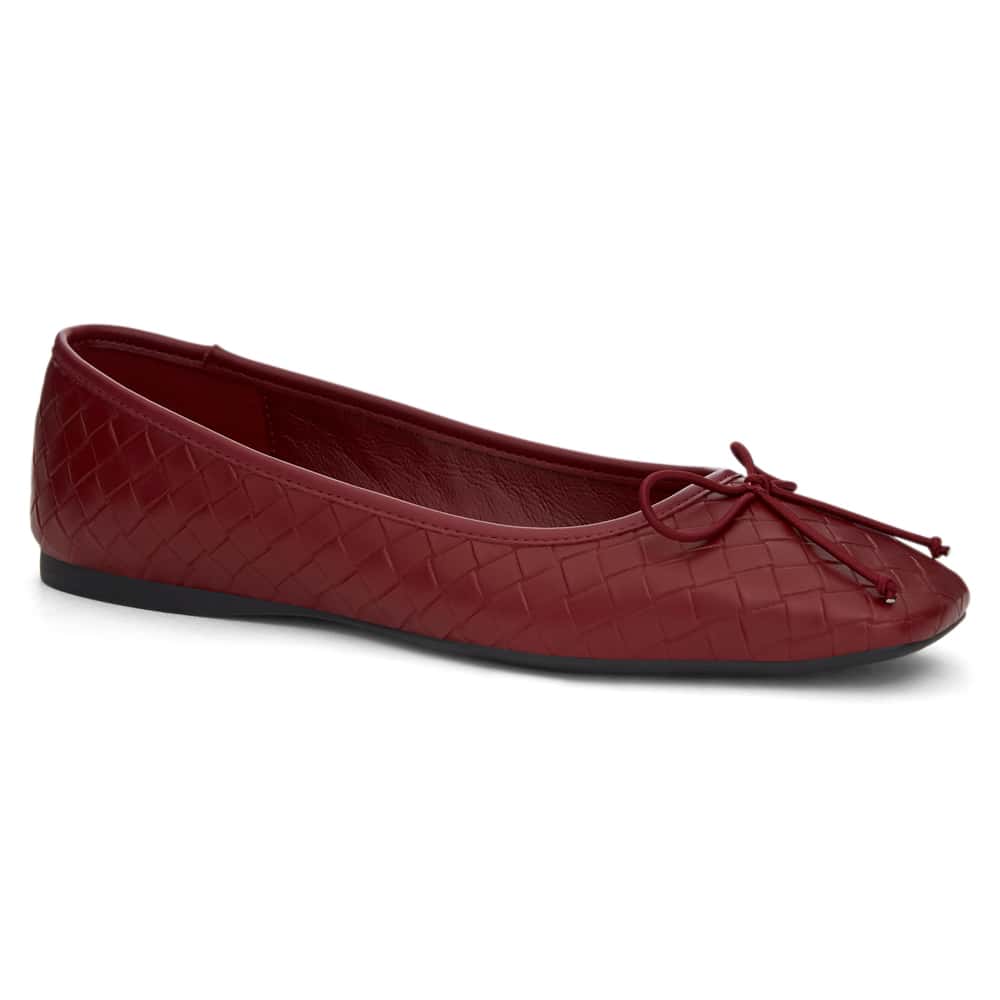 Kasey Ballet Flat in Red Smooth
