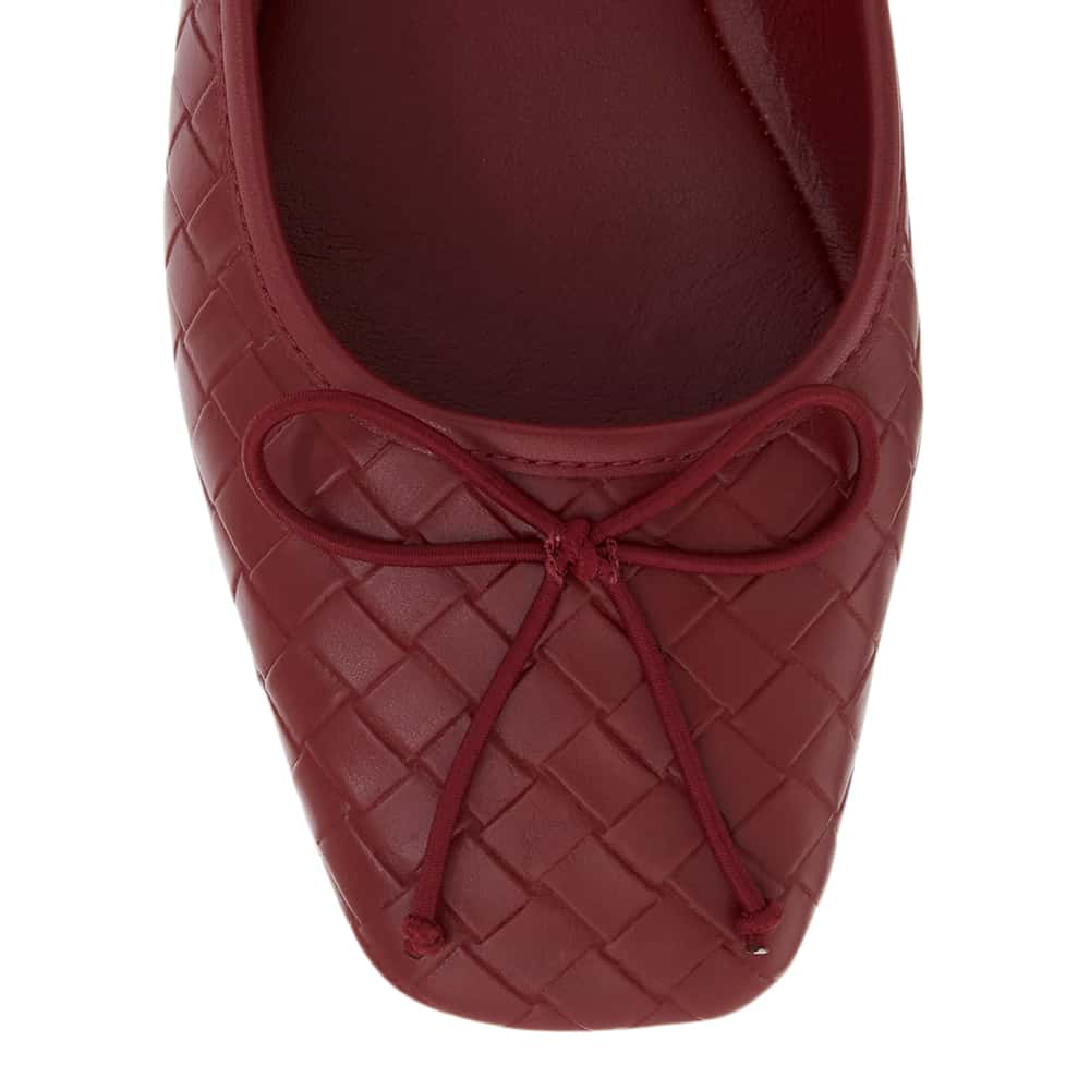 Kasey Ballet Flat in Red Smooth