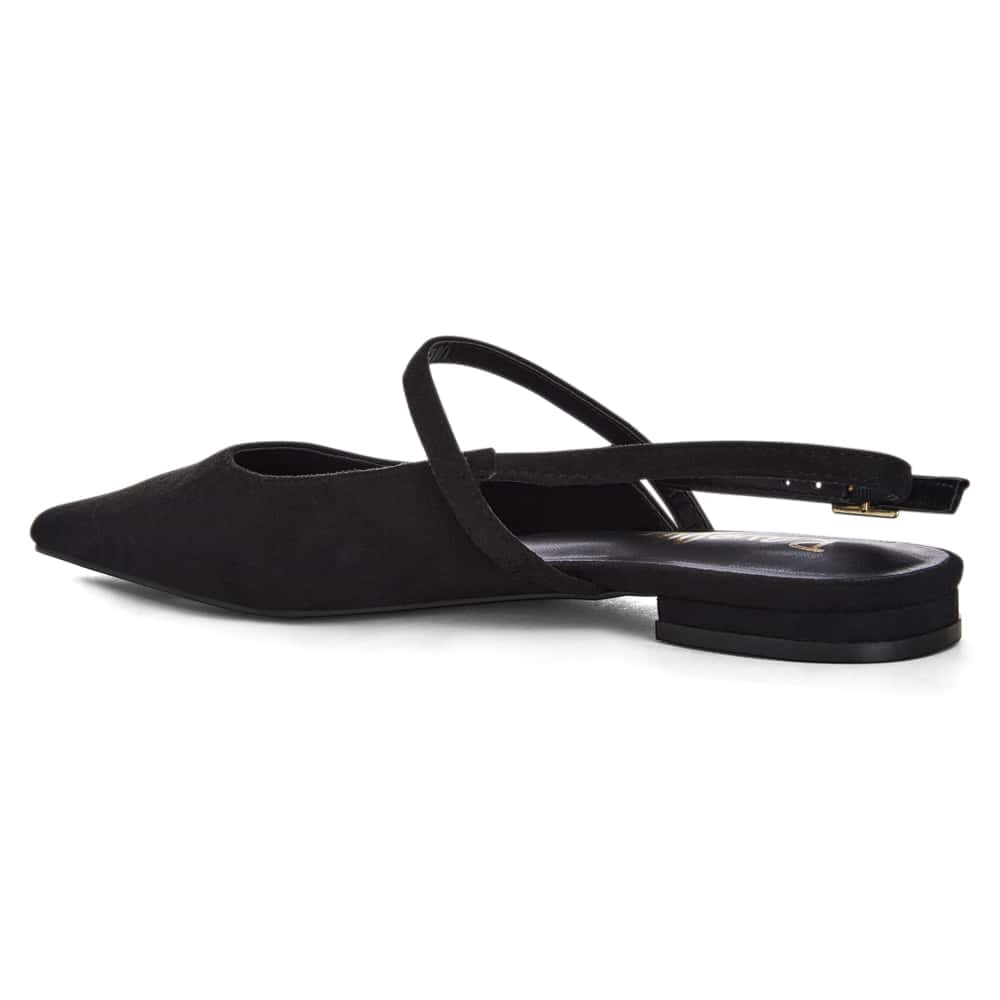 Katie Ballet Flat in Black Micro