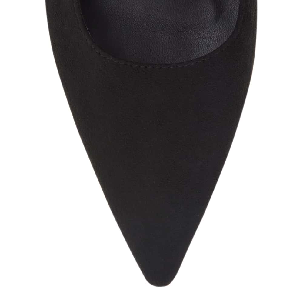 Katie Ballet Flat in Black Micro