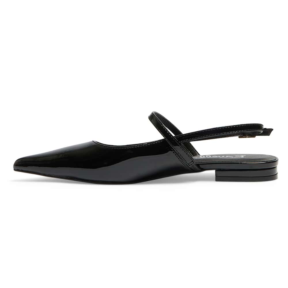 Katie Ballet Flat in Black Patent