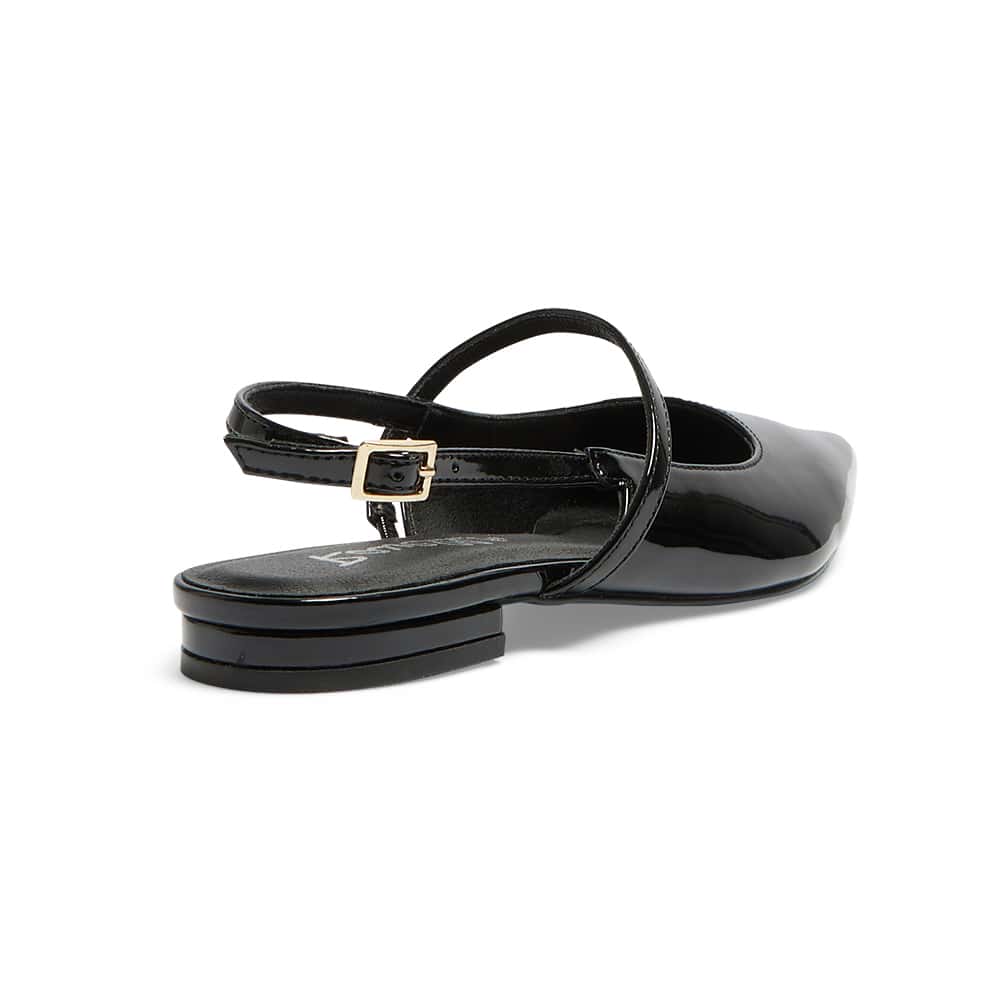 Katie Ballet Flat in Black Patent