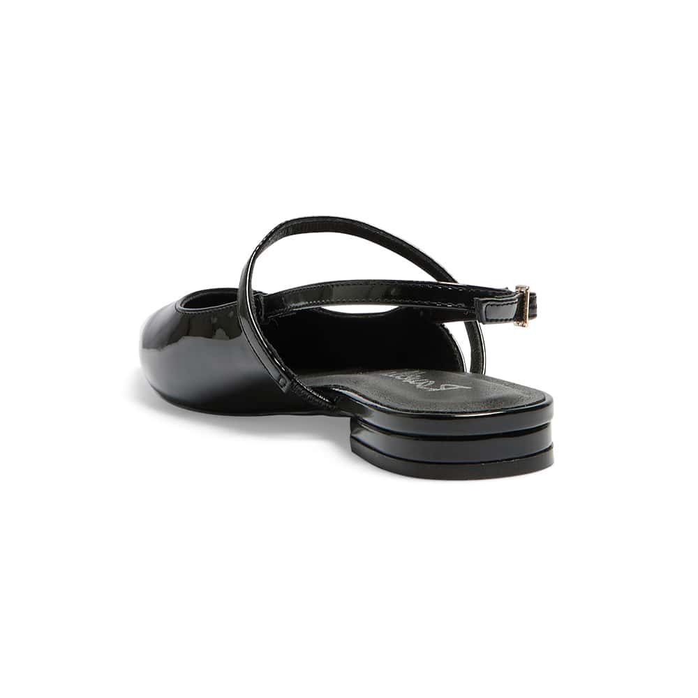 Katie Ballet Flat in Black Patent