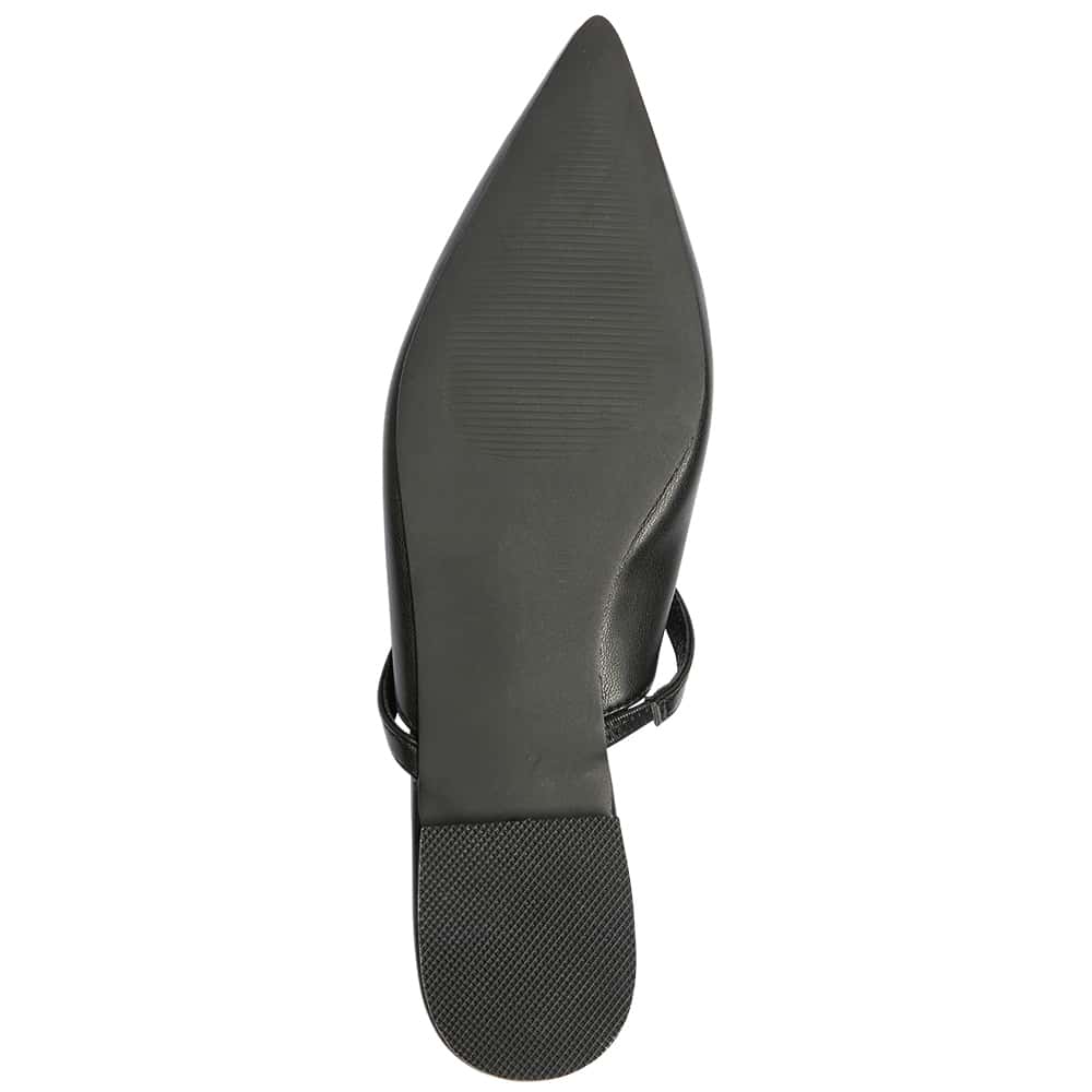 Katie Ballet Flat in Black Smooth