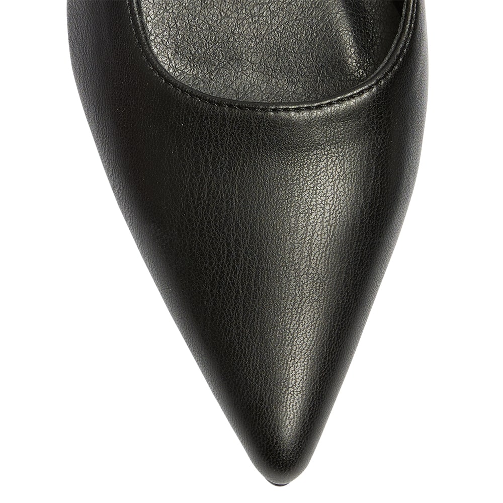 Katie Ballet Flat in Black Smooth