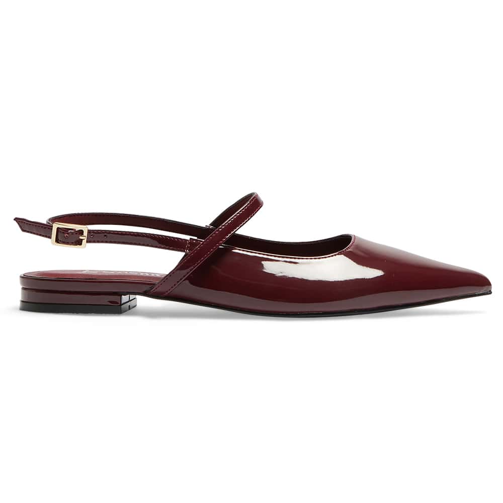 Katie Ballet Flat in Cherry Patent
