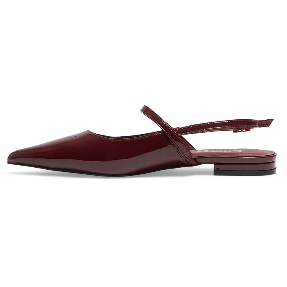 Katie Ballet Flat in Cherry Patent