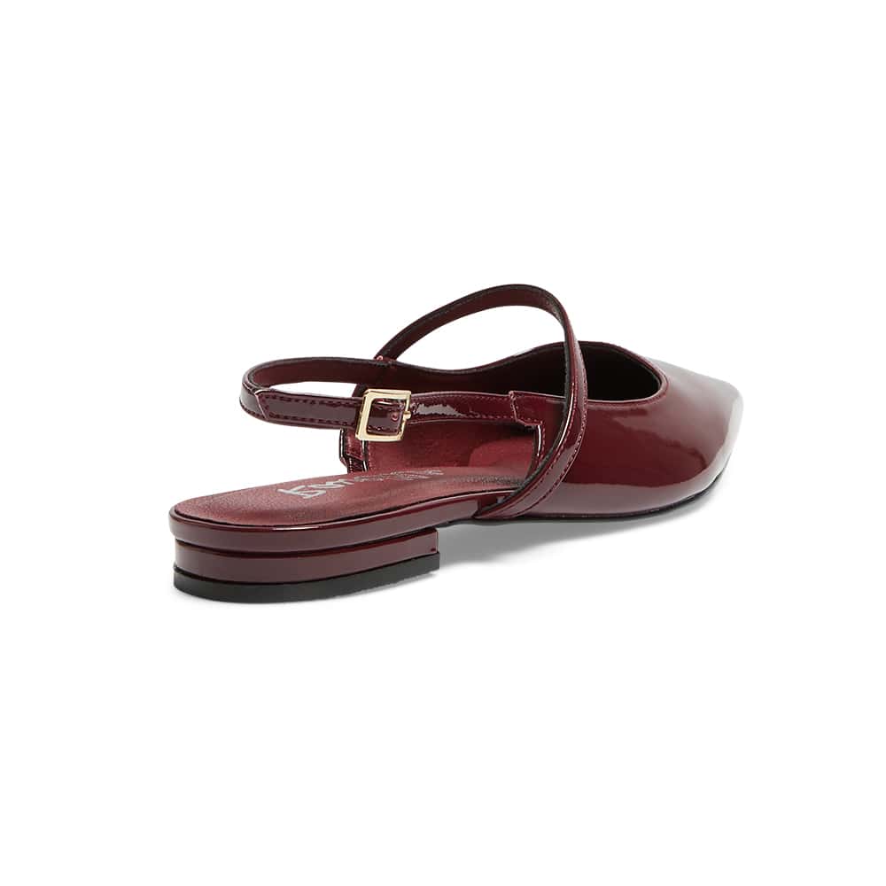 Katie Ballet Flat in Cherry Patent