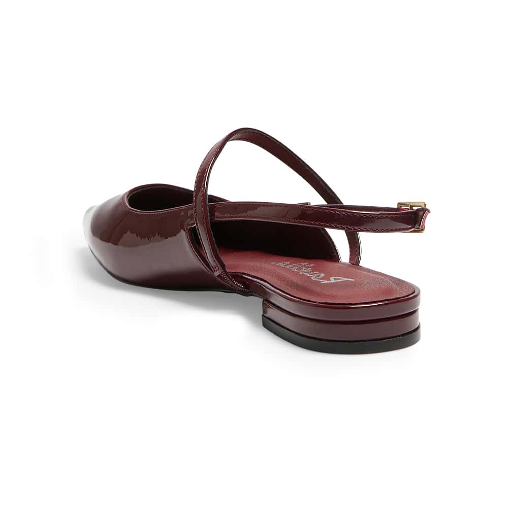 Katie Ballet Flat in Cherry Patent