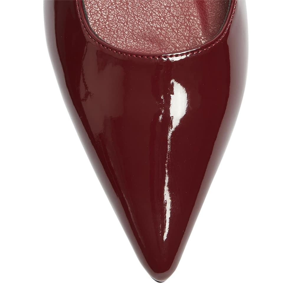 Katie Ballet Flat in Cherry Patent