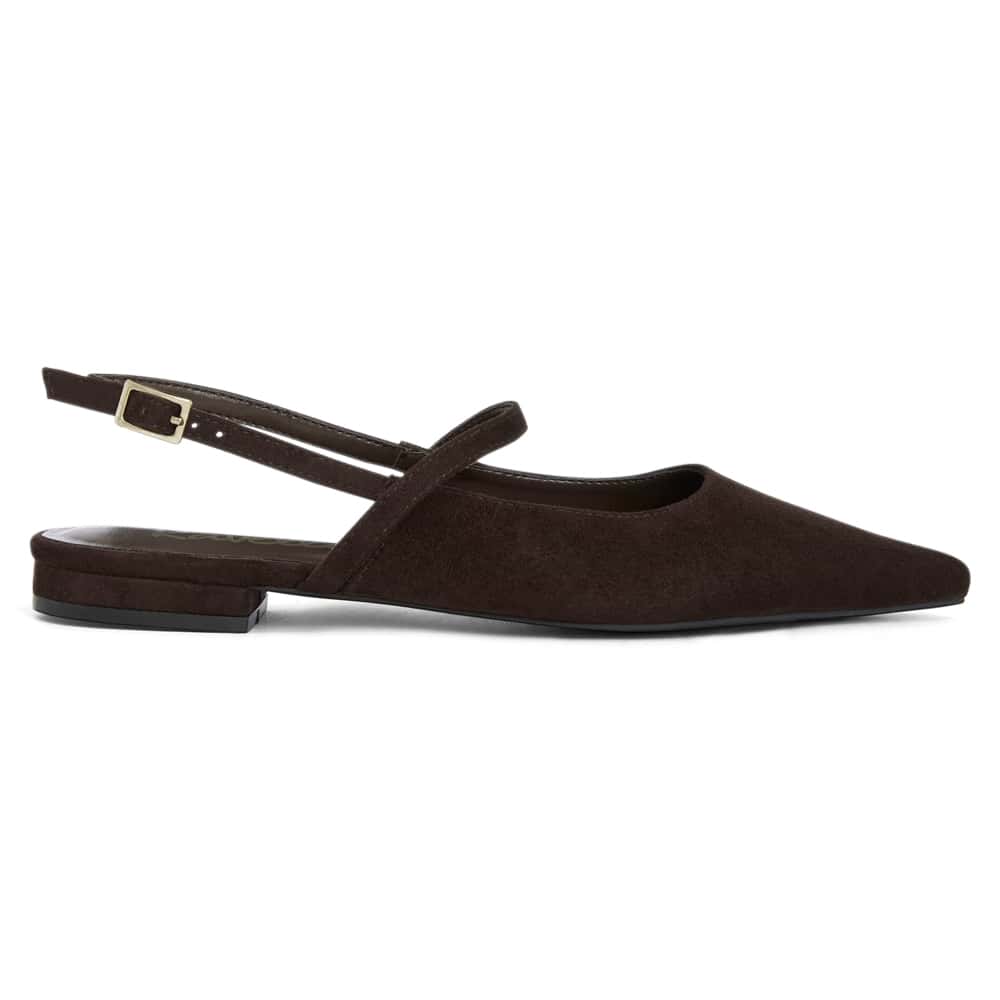 Katie Ballet Flat in Chocolate  Micro