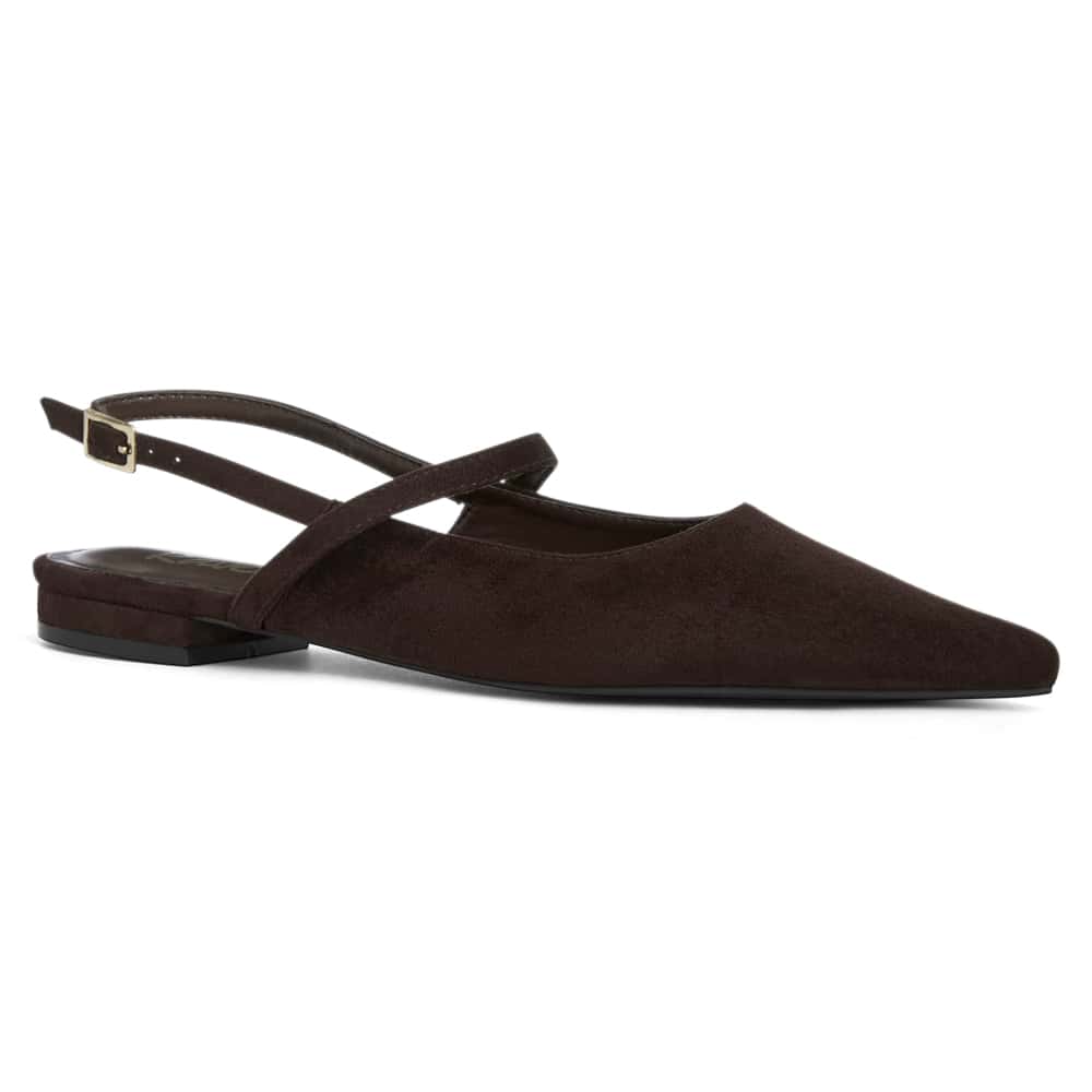 Katie Ballet Flat in Chocolate  Micro