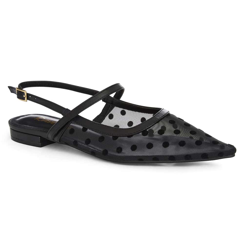 Kelsey Ballet Flat in Black Dots