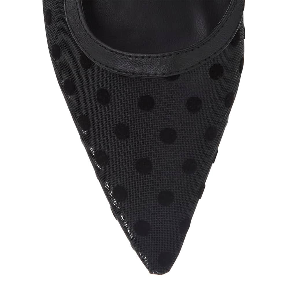 Kelsey Ballet Flat in Black Dots