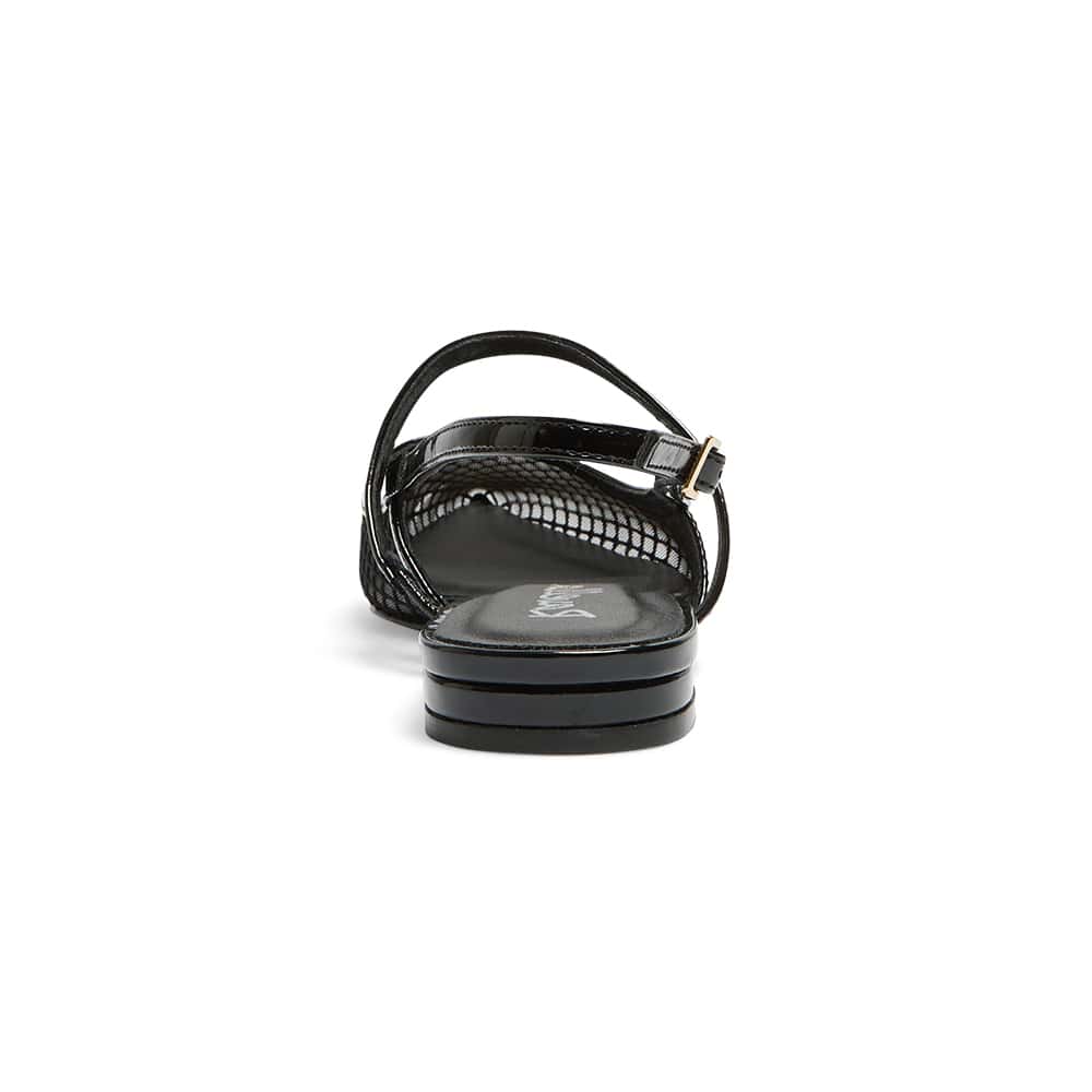Kelsey Ballet Flat in Black Mesh Patent