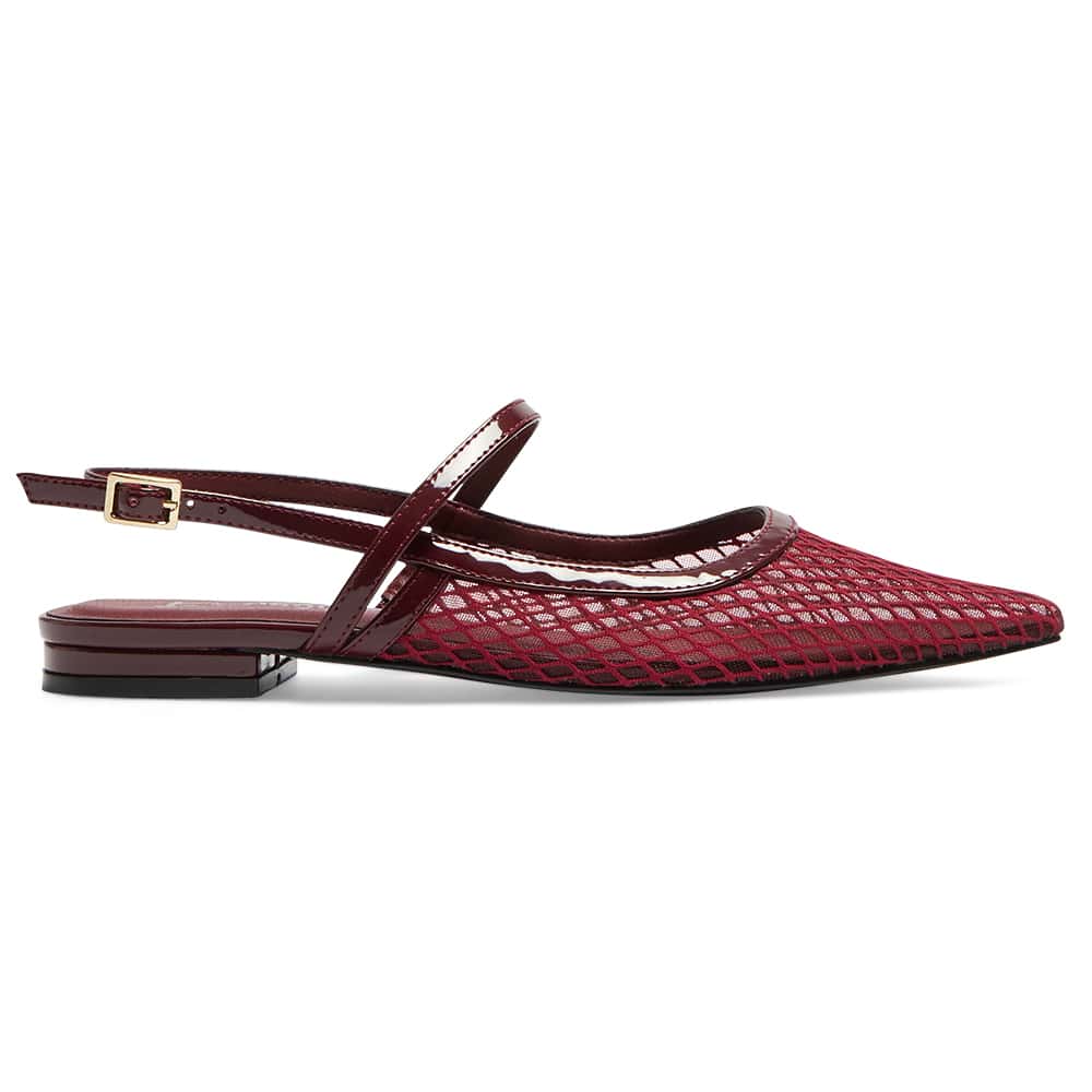 Kelsey Ballet Flat in Cherry Mesh Mesh