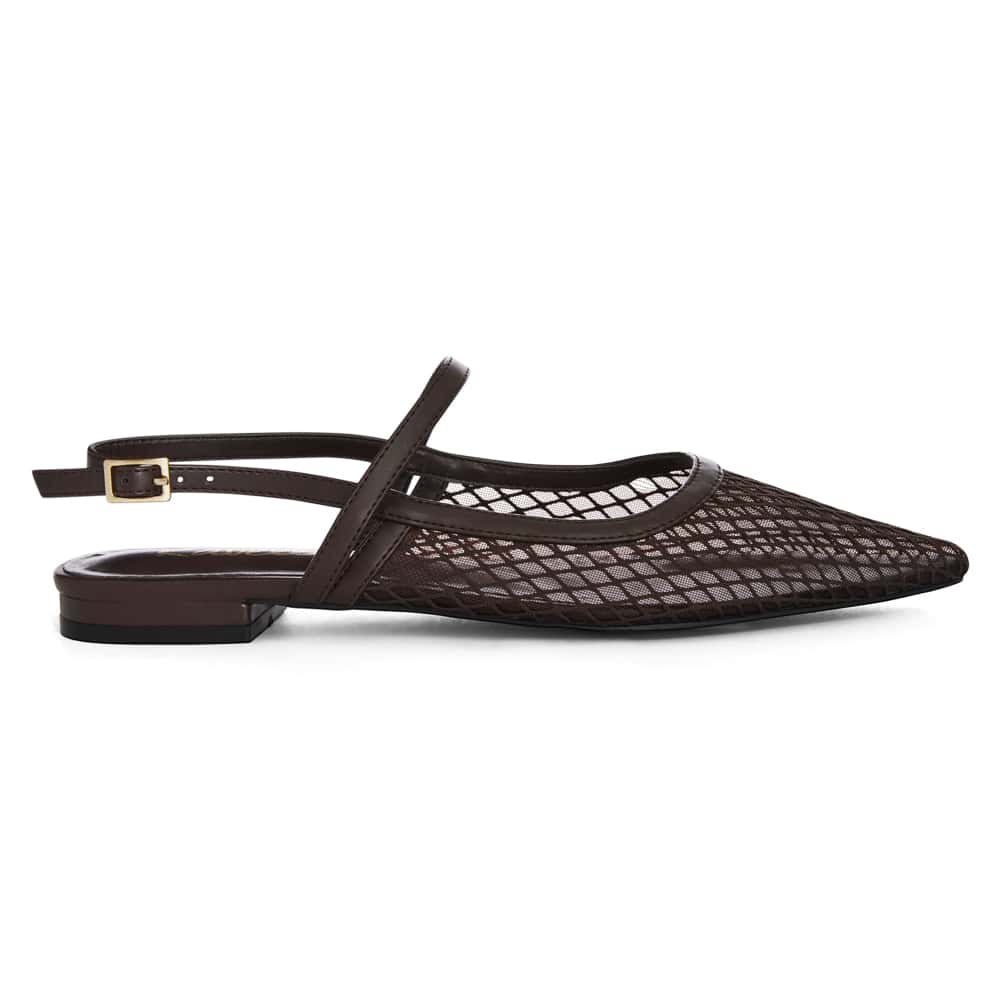 Kelsey Ballet Flat in Chocolate  Mesh