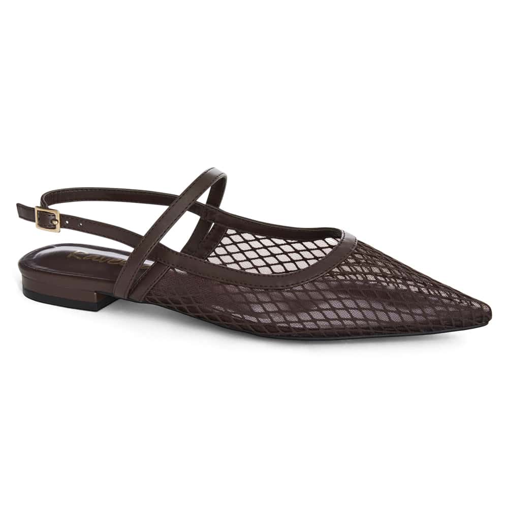 Kelsey Ballet Flat in Chocolate  Mesh