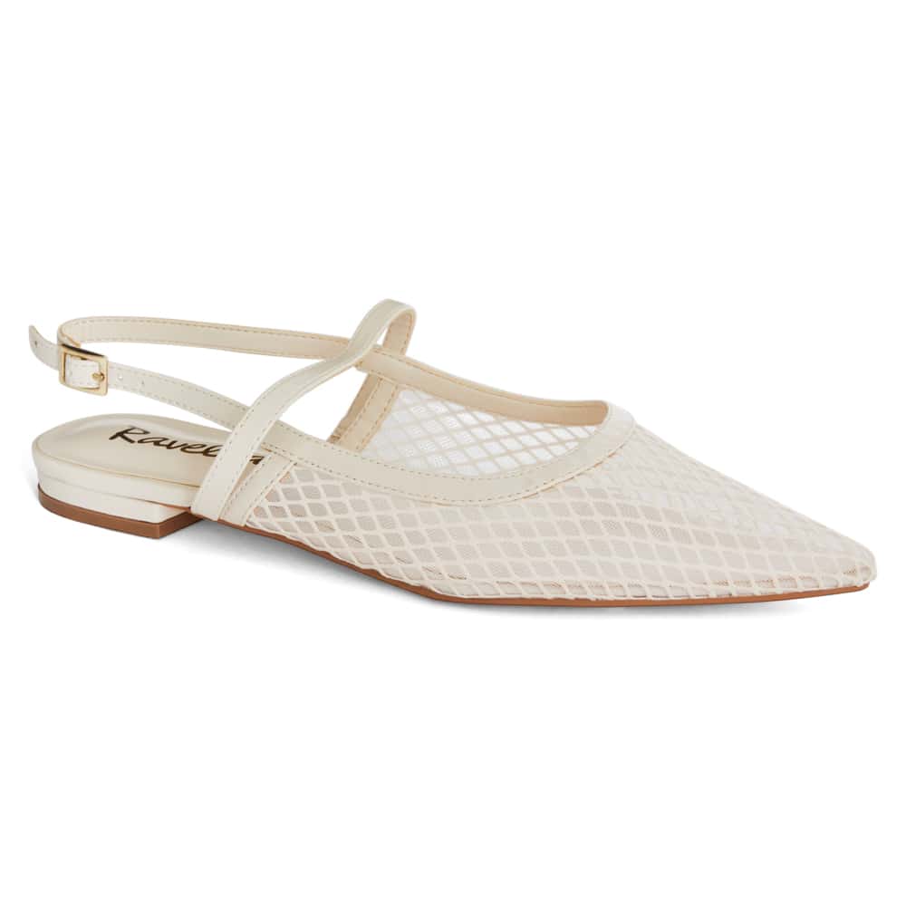 Kelsey Ballet Flat in Ivory Mesh Mesh