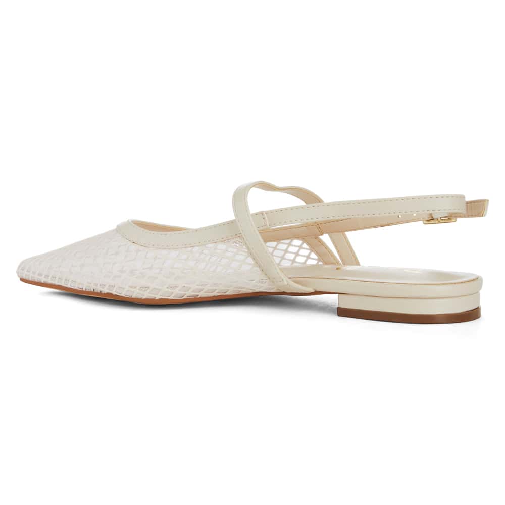 Kelsey Ballet Flat in Ivory Mesh Mesh
