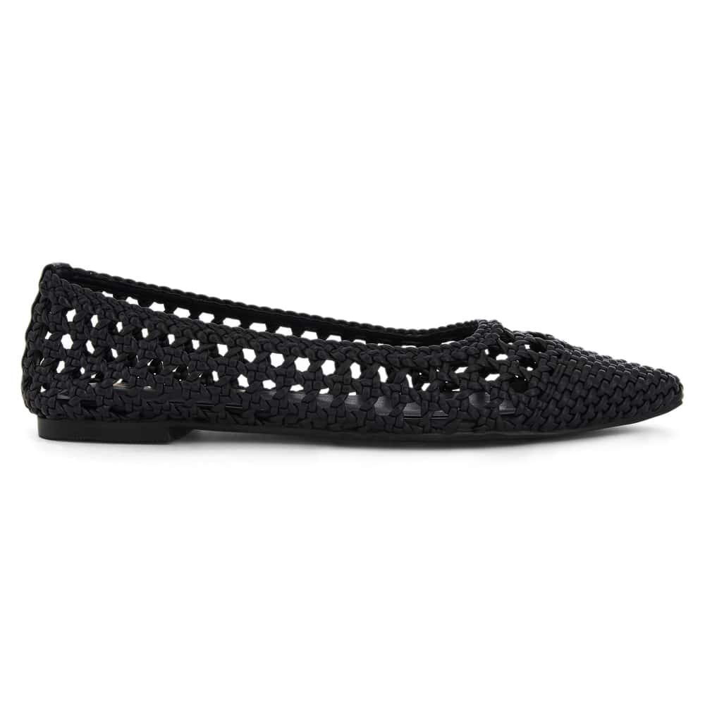 Kindle Ballet Flat in Black Weave